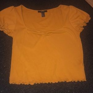 FOREVER 21 yellow crop top